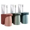 Portacepillos de Dientes sin Taladro Estante de Almacenamiento Portavasos de Ventosa para Baño Set de Vasos para Enjuague Bucal Vaso para Cepillo de Dientes para Dormitorio de Estudiantes
