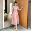 Comercio exterior transfronterizo Ropa de mujer TK 2026 vestido bodycon sexy, vestido largo de encaje floral ajustado a la cintura y con vuelo