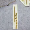 Vela de cumpleaños transfronteriza para decoración de pastel, empaquetada individualmente, vela tipo lápiz larga de color dorado y plateado