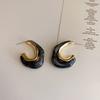 Aretes Franceses Retro Geométricos de Metal y Resina para Mujer Coreanos Elegantes Versátiles con Estilo Aretes de Moda Aretes Estilo Frío