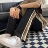 Pantalones Casuales a Rayas para Hombre Primavera y Otoño Sueltos Rectos Vibe Moda Urbana Deportivos de Pierna Ancha Modernos para Hombre y Mujer Sentido Drapeado