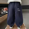 Pantalones Deportivos Bordados con Letras para Niños de Primavera y Otoño, Pantalones Casuales Sueltos Estilo Coreano para Niños, Elegantes Pantalones Largos para Niños Pequeños