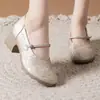 Zapatos de Mamá, Nuevos Zapatos de Estilo Chino Dinastía Han para Mujer, Zapatos Bordados de Estilo Étnico, Zapatos Planos Cómodos de Estilo Antiguo para Mediana Edad y Personas Mayores