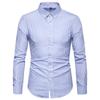 Camisas de Moda para Hombre de Primavera y Otoño Transfronterizas, Camisas de Manga Larga, Camisas de Poliéster Rayadas Casuales para Hombre