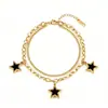 Pulsera popular de titanio y acero estilo ins, moderna, versátil, corazón, mariposa, estrella, geométrica, de acero inoxidable, joyería para la mano