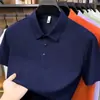 2026 Verano Nueva Camiseta Transpirable para Hombre Color Sólido Casual de Negocios Cuello Polo Manga Corta Delgada Top de Manga Corta