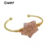 WT-B639 comercio exterior al por mayor gema forma de estrella pulsera de latón ajustable para niña accesorios básicos diarios