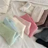 Youjiaxiu Otoño Nuevo Color Sólido Calcetines Gruesos de Punto Rasgados Calcetines Holgados de Moda Doble Aguja Algodón Calcetines de Media Pantorrilla Algodón