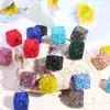 Céu Estrelado Full Diamond Quadrado Contas Soltas Contas com Furo Reto DIY Corrente de Celular Tendência Chaveiro Corrente de Bolsa Acessórios de Joias