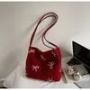 Bolsa Tote Tendência Estilo Coreano para Mulheres 2026 Novo Design de Nicho Bolsa de Ombro de Lã para Trabalho e Deslocamento Bolsa de Axila Tendência