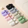 Zapatos con agujeros para mujer de suela gruesa, punta cerrada, para exteriores, lindos, pantuflas de baño caídas, para verano, para la playa, hombres