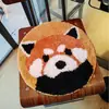 Almofada de Assento de Animal de Desenho Animado, Almofada Redonda de Veludo Antiderrapante, Urso Panda Gigante, Almofada de Cadeira de Urso Polar, Tapete Antiderrapante para Banheiro, Panda Vermelho