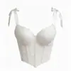 Corsé de encaje con tirantes finos color café personalizado Ropa de abrigo Ropa interior Cintura ceñida Moldeador de abdomen Top sin tirantes para mujer