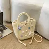 Bolsa de Palha Trançada para Mulheres, Novo Estilo de Verão 2026, Bolsa de Ombro Trançada Estilosa e Bonita, Bolsa de Mão e Bolsa Transversal para Férias na Praia
