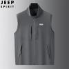 [Más Vendido] Chaleco de cuello alto suelto para hombre primavera y otoño 2024 nuevo abrigo casual de color liso con bolsillo con cremallera