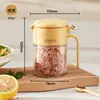 Frasco de Condimento Sellado de Doble Capa a Prueba de Humedad Botella de Condimento de Vidrio con Cuchara Caja de Condimentos para Sal de Cocina Suministros para Condimentos Salero