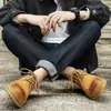 Zapatos de trabajo transfronterizos WM para hombre, nuevo modelo primavera 2026, botines amarillos de alta calidad, zapatos casuales retro para hombre con suela gruesa