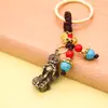 Chaveiro de Maçã de Latão Cobre Puro Cabacinha Imitação Latão Pingente de Carro Ponto Turístico Venda Quente Atacado Contas de Gelo Azul