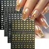 Pegatinas Transfronterizas para Uñas Nuevas Ins Estampado en Caliente Clásico Dorado y Plateado Blanco y Negro Cuatro Colores Mariposa Grande y Pequeña Pegatinas Adhesivas para Uñas