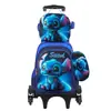 Nueva Lindo Carrito Escolar para Estudiantes de Primaria Grados 3~6 Set de Tres Piezas de Dibujos Animados Mochila Escolar de Dos Ruedas Seis Ruedas para Niños Lista para la Venta