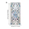Pegatina Electrostática para Ventana Estilo Europeo Retro con Diseño de Planta Verde Fresca y Decoración Deslumbrante Láser, Película para Vidrio Bloqueadora de Luz y Protectora de Privacidad