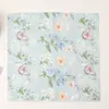 Pañuelo Cuadrado Floral de 34 cm para Mujer, Pañuelo Estampado de Algodón Puro, Antiguo, Nostálgico, Suave, Cómodo, Delgado, Absorbente, Pañuelo para Secar el Sudor