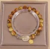 Pulsera de Cristal Dorado Natural Piedra Lunar Cristal Pulsera de Ojo de Tigre que Traga Oro Hilo de la Fortuna para Novia Regalo
