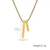 Amazon Joyería de Moda Acero Inoxidable Hip-Hop Collar Rectangular Tridimensional Collar Colgante Versátil Cadena para Suéter de Pareja