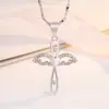 Pingente Cruz Joias Doces de Prata Dia dos Namorados Chinês Colar Banhado a Prata Presente de Aniversário Natal Preços por Camada