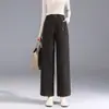 Moda Outono 2026 Calças Retas Lisas Elegantes para Mulheres, Cintura Alta Elástica, Emagrecimento, Caimento Fluido, Calças Casuais Versáteis, Tendência