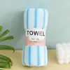 Toalha de Veludo Coral Atacado Pacote com Cinco Toalha Absorvente Listrada Espessa Criptografada Toalha de Rosto Listrada Cor Presente Bem-Estar