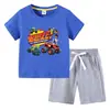 Camiseta infantil de verano 2023, nueva ropa infantil de comercio exterior, pantalones de manga corta de algodón coreano para niños, traje de dos piezas