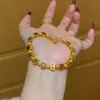 Pulsera Tradicional de Esmalte Mahjong Chapada en Oro al por Mayor del Fabricante para Mujer, Pulsera Versátil de Lujo Ligero de Trece Mahjong Regalo para Mujer
