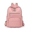 Mochila Nova de Tecido Oxford Transfronteiriça 2024 Estilo Coreano Feminino Bordado Simples Xadrez Moda Mochila Bordada de Grande Capacidade