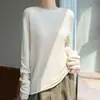 26 Otoño/Invierno Nuevo Cachemir de Seda para Mujer Primera Línea Ropa Lista para Usar Borde Enrollado Cuello Semi Alto Tejido de Punto Manga Larga Camiseta Base