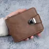Carteira Masculina Estilo Novo Transfronteiriça, Estilo Curto, Zíper com Fecho Retro, Porta-Cartões com Múltiplos Compartimentos, Carteira de Couro Casual de Grande Capacidade Venda por Atacado