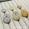 Botones metálicos con perlas para trajes, abrigos de punto de lana, botones decorativos simples y versátiles cosidos a mano