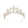 Nueva Corona de Diamante de Venta Caliente Estilo Coreano Simple y Elegante Corona de Novia Lujosa Boda Tocado de Boda