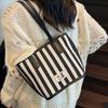 2025 Nueva Bolsa Tote de Moda Simple de Gran Capacidad Versátil Rayada de Gran Capacidad Portátil Bolso de Hombro Bolso Axila para Mujer