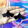 Pendientes con personalidad de moda europea y americana, nuevo diseño, acrílico negro, pendientes de murciélago de Halloween, pendientes transfronterizos, joyería