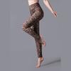 Primavera y Otoño grande elástico cintura alta estampado de leopardo ropa exterior leggings deportes yoga adelgazantes pantalones pitillo moda cintura ancha