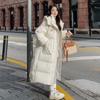 Abrigo de Algodón con Relleno de Plumas de Longitud Media para Mujer, Nuevo Estilo Coreano Invierno 2026 Chaqueta de Algodón Engrosada con Capucha Moderna