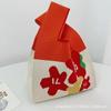 Regalo de mano para acompañante de boda bolsa tejida roja festiva regalo de boda bolso de mano para dama de honor bolsa portátil para dulces boda palabra Xi