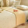Cubrecama de Felpa de Leche de Algodón Puro Simple Pieza Única Universal Cuatro Estaciones Sábana Acolchada 100% Algodón Tatami Protector de Colchón Antideslizante