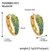 Brincos Omaca Coloridos de Zircônia em Formato U Aço Inoxidável Banhado a Ouro Real 18K Formato de Cobra Full Diamond Luxo Acessível Moda Brincos Versáteis