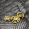 Atacado Botões Senhoras Big Buckle Socialite Suit Gem Decorativo Luxo Mão-costurado Fur Estilo Front Placket Metal
