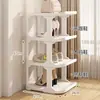 Alquiler de apartamento pequeño, zapatero de estilo columna, organizador de zapatos de varias capas para la entrada del hogar, estante de almacenamiento de plástico simple para dormitorios