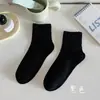 Meias Masculinas de Cano Médio, Algodão Puro, Antibacterianas, Resistentes a Odores, Meias Largas, Meias Masculinas Soltas para Outono e Inverno, Meias Masculinas Absorventes de Suor