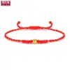 Pulsera trenzada de cuentas de oro puro 999 Shuibei, pulsera de hilo rojo con cuentas de oro puro, cuentas sueltas de oro puro, pulsera de oro duro 3D DIY, personalización