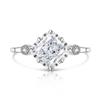 Tiktok Venta Caliente Gargantilla Flor de Hielo de Piedra Preciosa de Colores Anillo de Corona Incrustado con Diamante de Alto Carbono Brillante Joyería Padparadscha